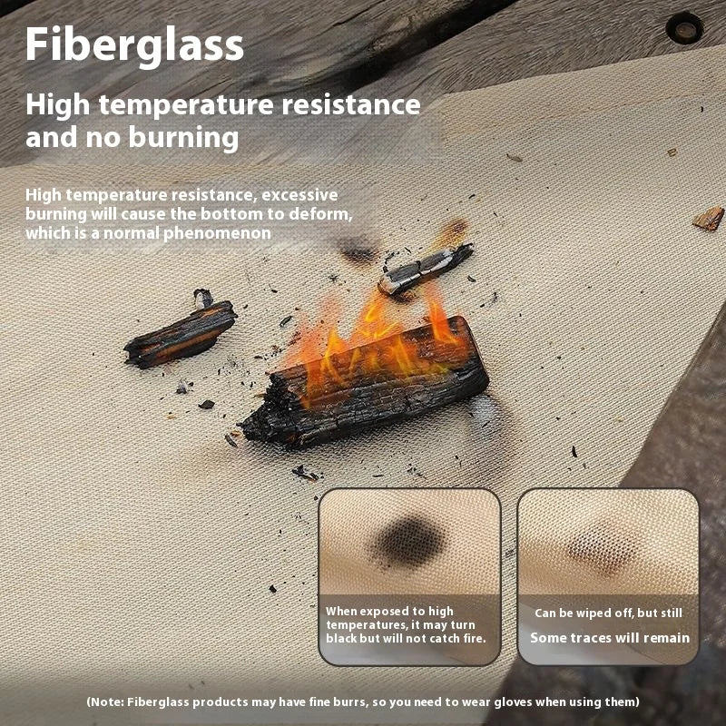 Outdoor Camping Fireproof Cloth Picnic Barbecue Insulation Mat Flame Retardant High Temperature Fire Blanket Fiberglass Mat