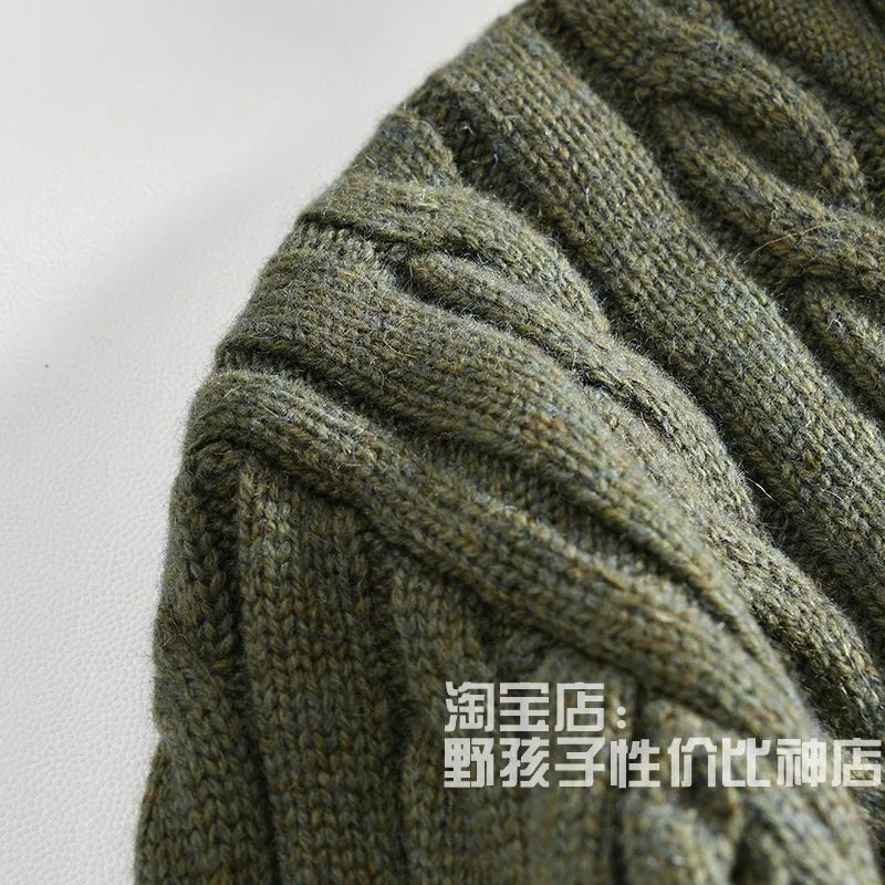 100% Wool Men's Scandinavian Style Shawl Collar Cardigan Nordic Knit Sweater Jacket for Autumn/Winter