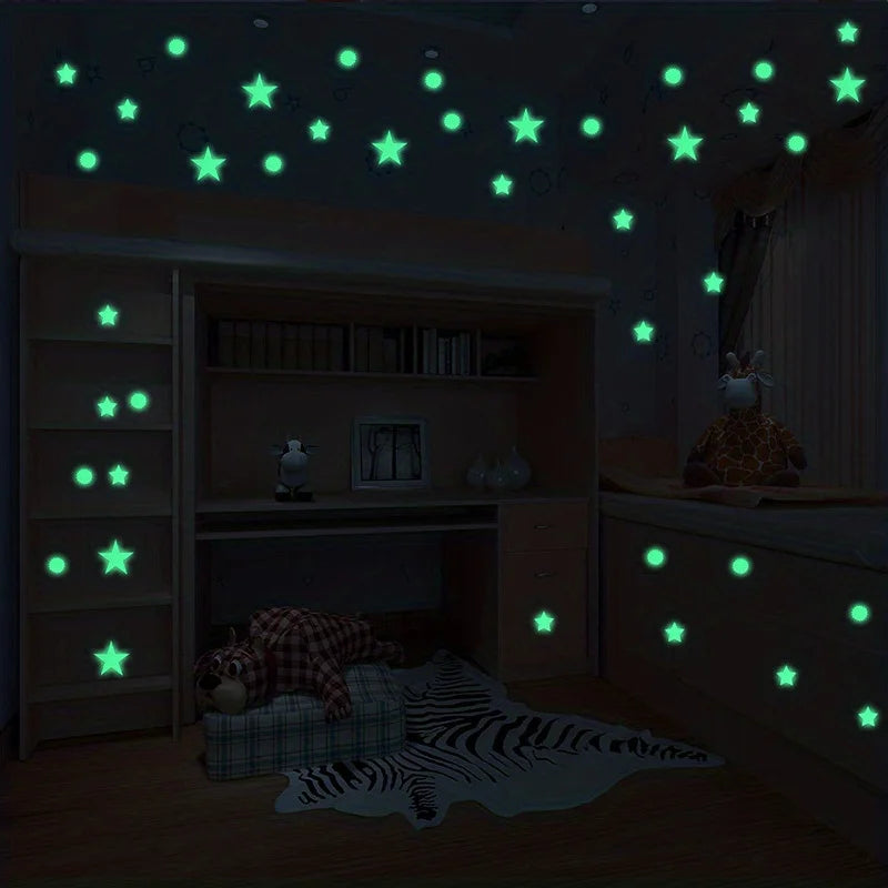 514pcs Glow in the Dark Star Stickers 3D Geometric Patterned Ceiling and Wall Decor for Kids Bedroom Halloween Home Decoration