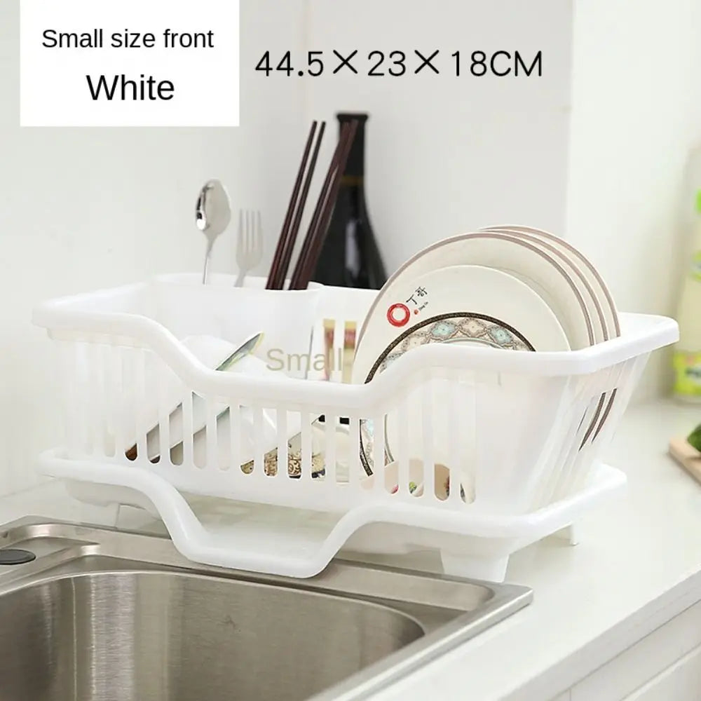 Dish Drying Kitchen Utensils Drainer Rack with Drain Board Countertop Dinnerware Plates Bowls Chopsticks Spoons Organizer