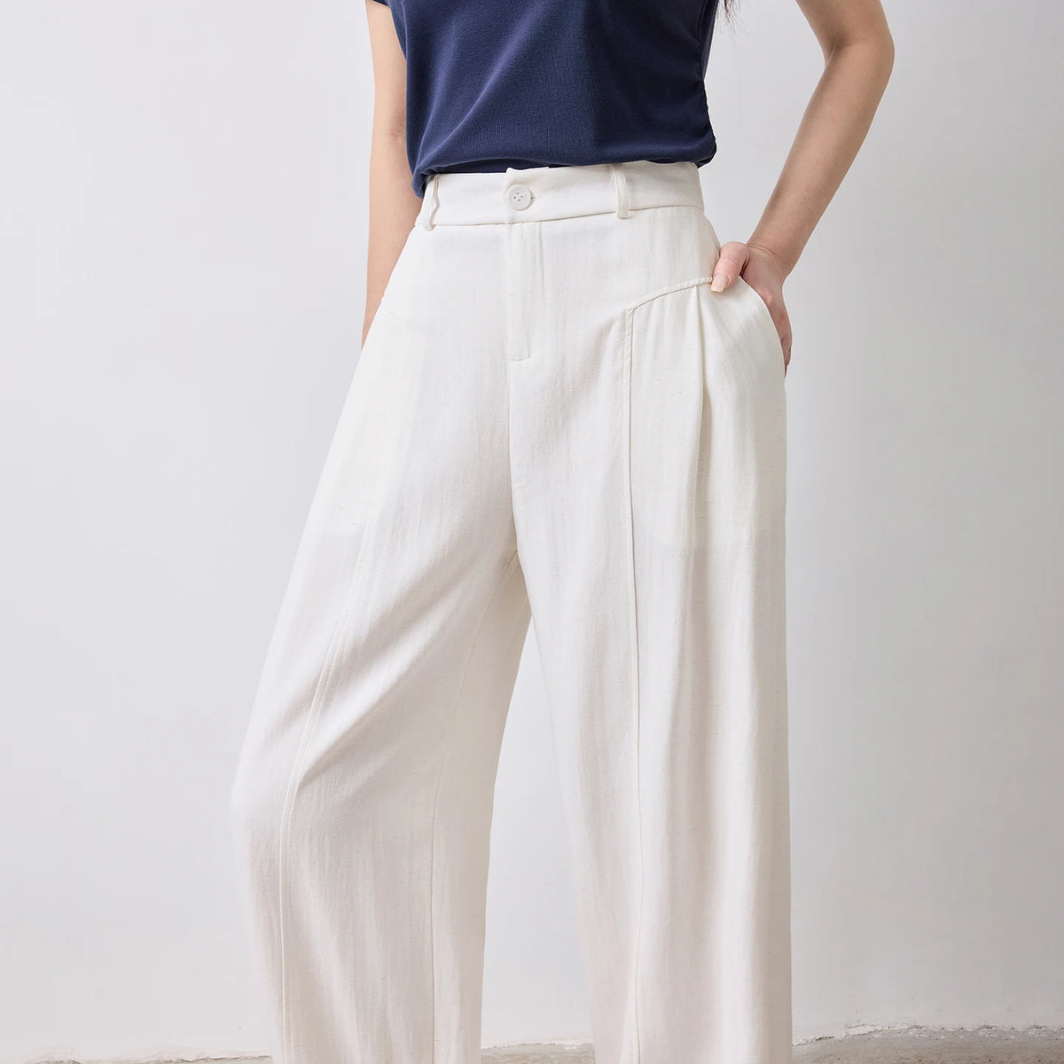 TOYOUTH Women Wide Leg Pants Summer 2026 Textured 3D Pleated Design Hip Covering Loose Breathable Comfortable Casual Daily Style