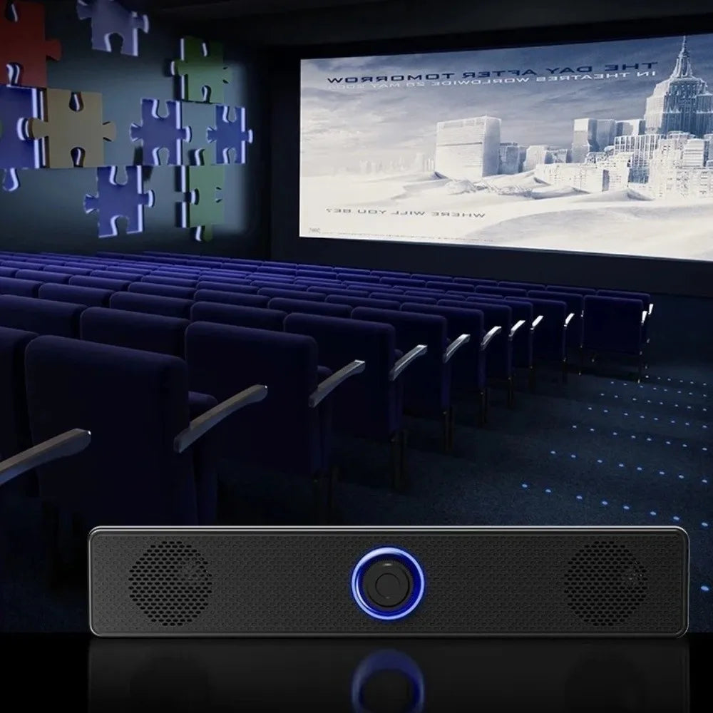Wired PC Soundbar Stereo Strong Bass Bluetooth Speaker Wireless Compact Stereo USB Powered Soundbar Conference Room