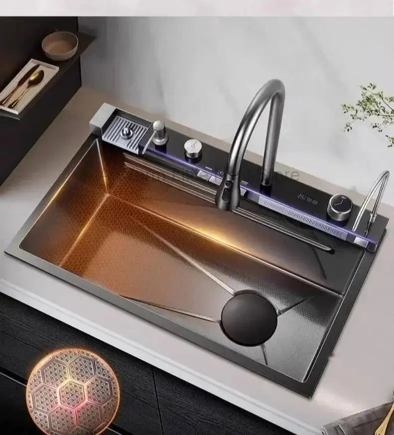Smart Creative Kitchen Sinks for Apartments Modern Metal Multi-functional Sinks Luxury Household Kitchen Sinks for Rental Houses