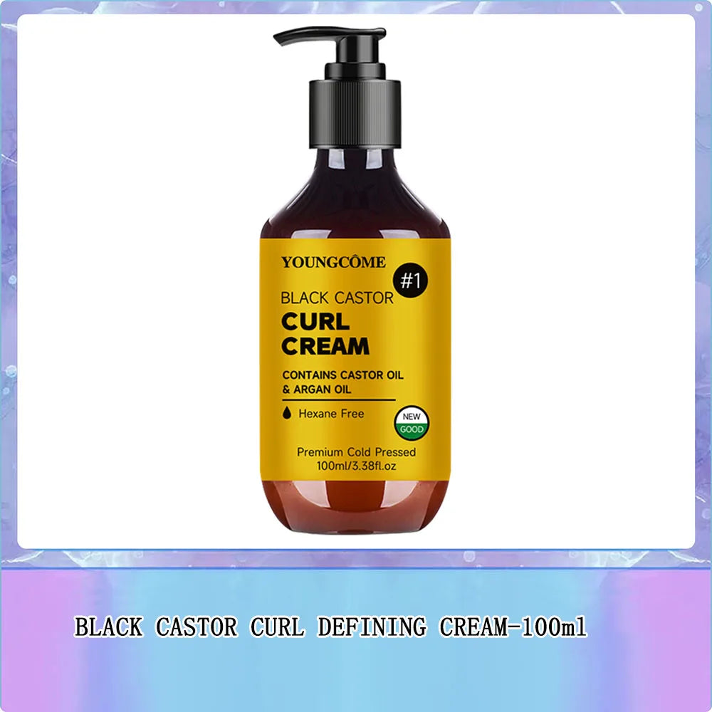 Anti-Frizz Curl Defining Styling Cream - Biotin & Argan Oil Formula, Heat Protection, Enhances Curl Definition, Non-Greasy 1/3PC