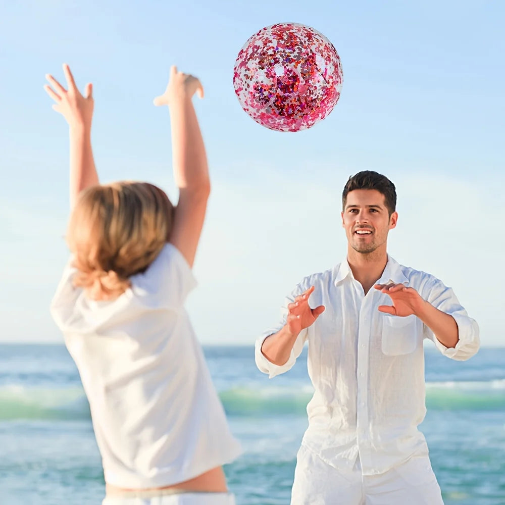 1pc Inflatable Beach Ball PVC Sequin Bal Summer Beach Swimming Pool Party Water Sports Fun Accessories
