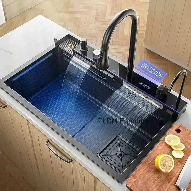 Sinks Creative Smart Kitchen Sinks for Apartments Modern Metal Multi-functional Sinks Kitchen Luxury Household for Rental Houses