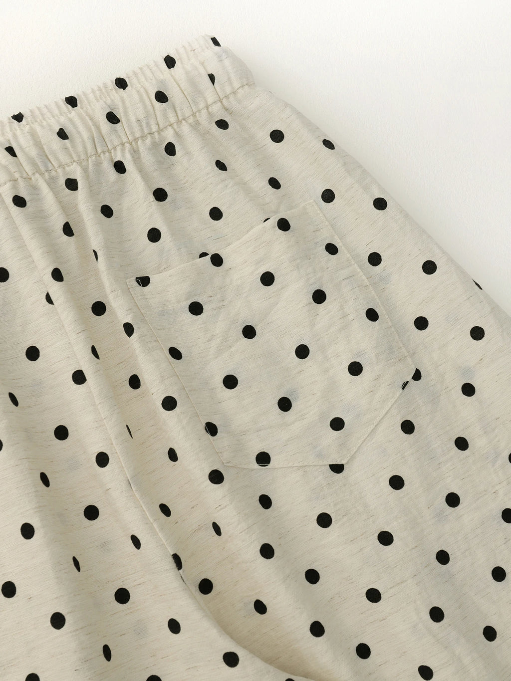 Linen Polka Dot Wide-Leg Pants for Women's Summer, Thin High-Waisted Loose and Laid-Back Style Yamamoto Pants, Casual Straight-L