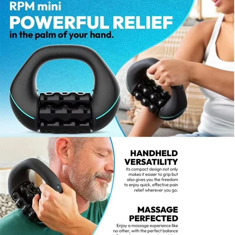 Ergonomic Handheld Electric Massage Roller 3 Speed Vibration Massager Lightweight Tool for Neck Back Shoulder Leg Home Travel