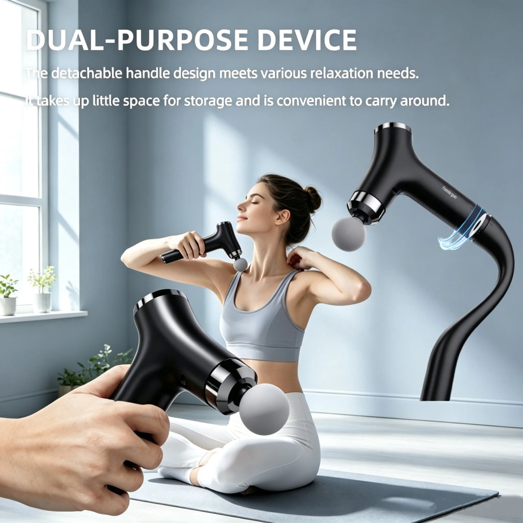 Intelligent Multifunctional Massage Gun Handheld Detachable Long-Handled Elbow Fascia Muscle Relaxation Massager Home Office Use