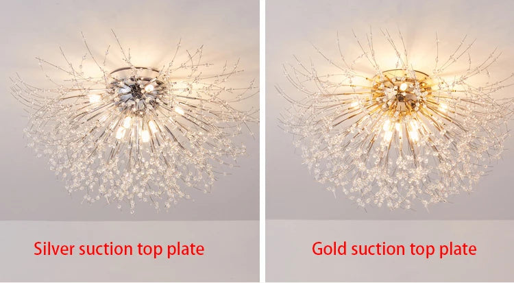 Dandelion Crystal Chandelier Nordic Modern Living Room Dining Room Bedroom Ceiling Light Room Light Fireball Decorative Light