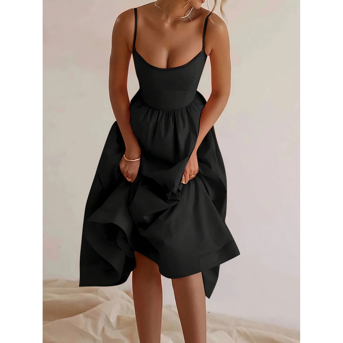 High Waist A-Line Dress Elegant Vacation Style Women's Gown Strapless Slimming Skirt Casual Leisure Fashion plus Size