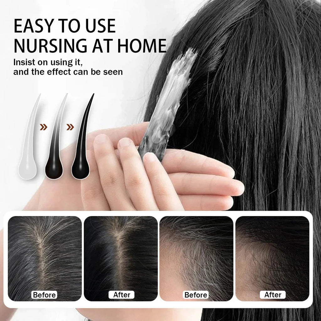 Herbal Anti-grey Hair Treatment Serum Cream White To Black Permanent Repair Natural Color Nourish Scalp Hair Care Products