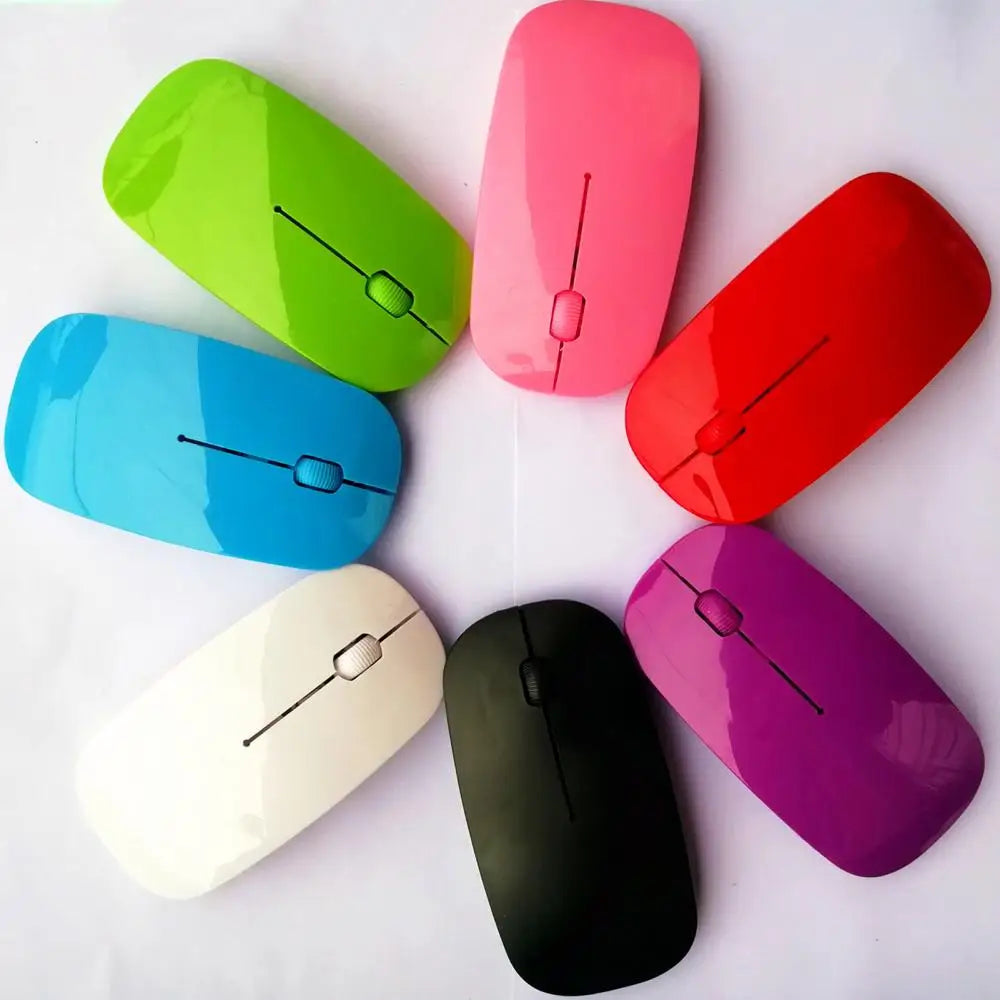 Portable Creative Mini Ultra Slim Cute Wireless Bluetooth Mouse 2.4G Receiver Laptop Gaming Mice PC 1000dpi Computer Accessories