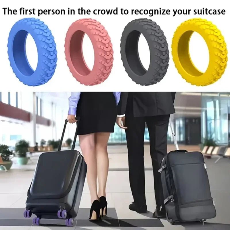 8 Pcs Silicone Luggage Wheel Protector Shoes Suitcase Casters Anti Abrasion Noise Min Travel Rolling Luggage Accessory Parts