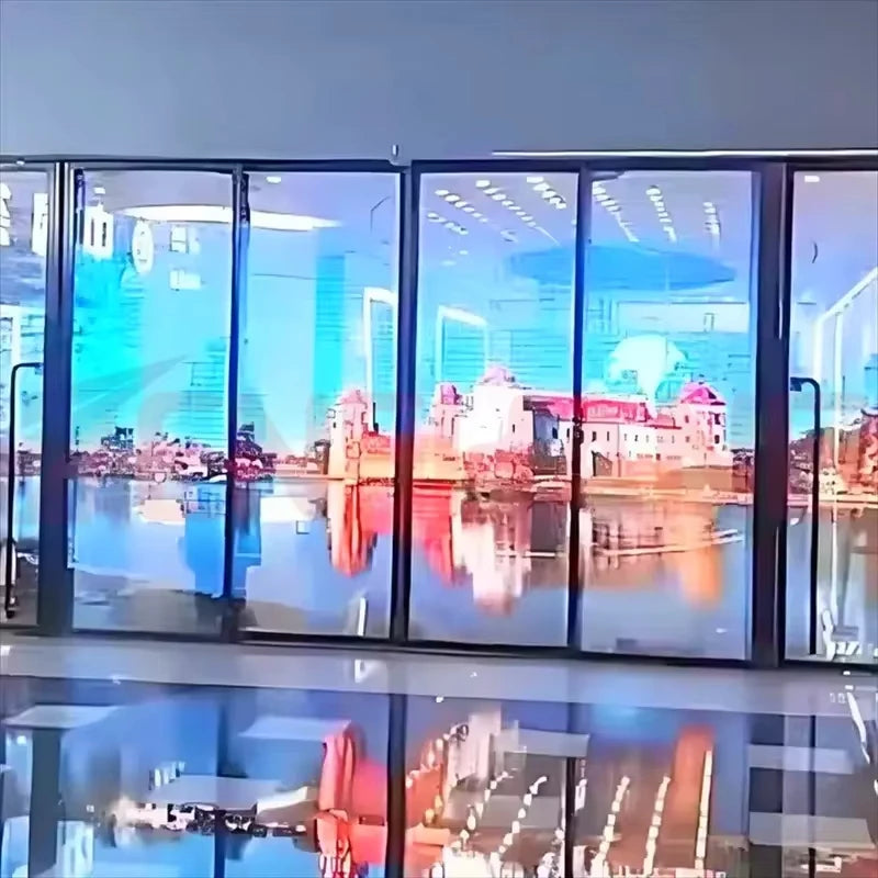 Customizable Window Glass Indoor Digital Advertising Transparent Flexible Film Led Display P6 P8 Led Film  P10 Led Screen