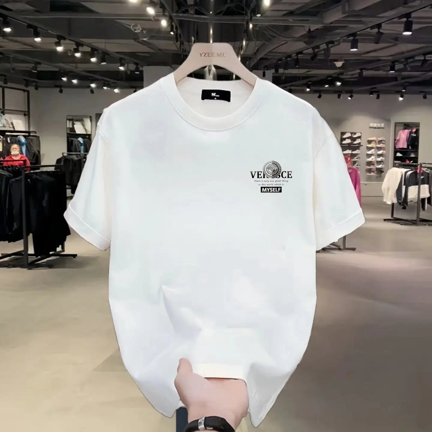 2026 Trendy Brand Printed shirt Summer High-end Light Luxury Men's and Women's Silk Cotton Short-sleeved T-shirt Trendy shirts