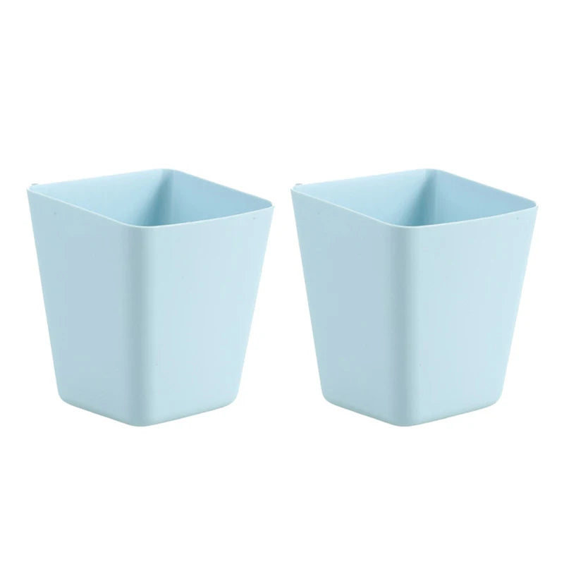 2Pcs Hanging Bucket Wall Organizers Rolling Cart Accessories Hanging Pen Holders Storage Containers Hanging Buckets For Office