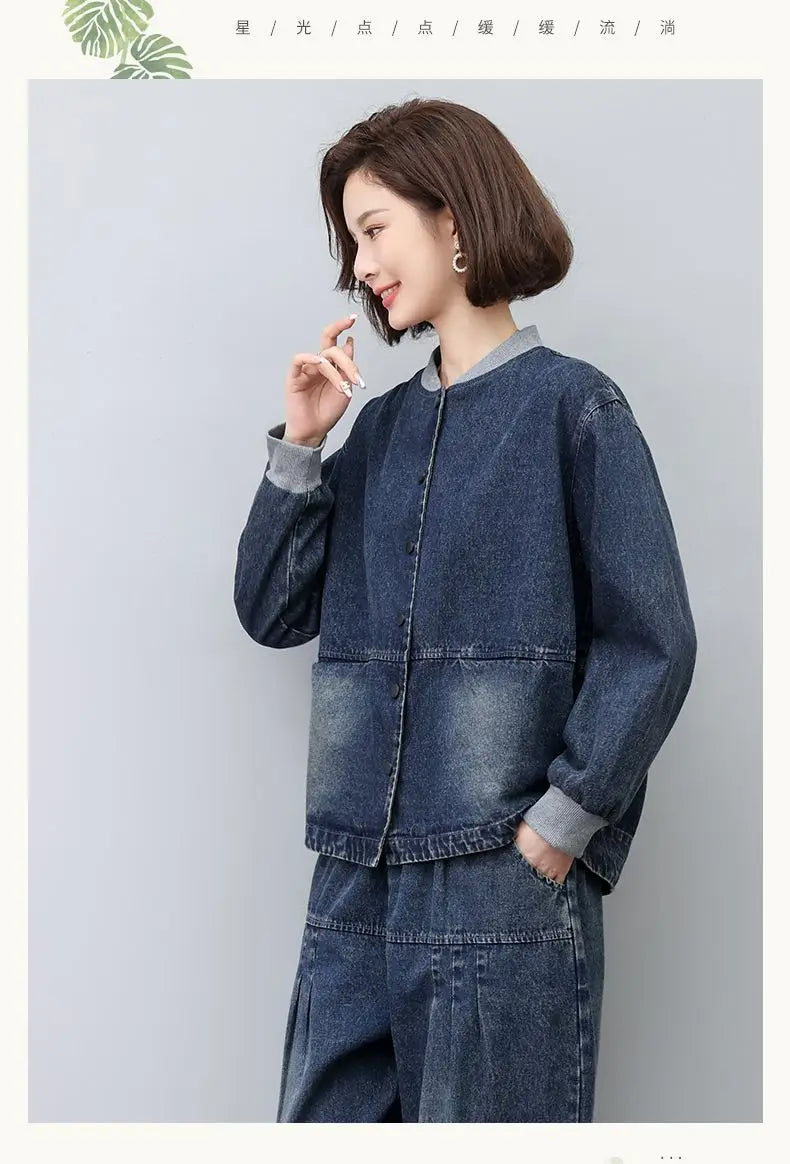 Retro Denim Coat For women Short style Spring autumn Thin 2026 New Loose Cowboy Baseball Jackets Women's Casual Tops Clothes