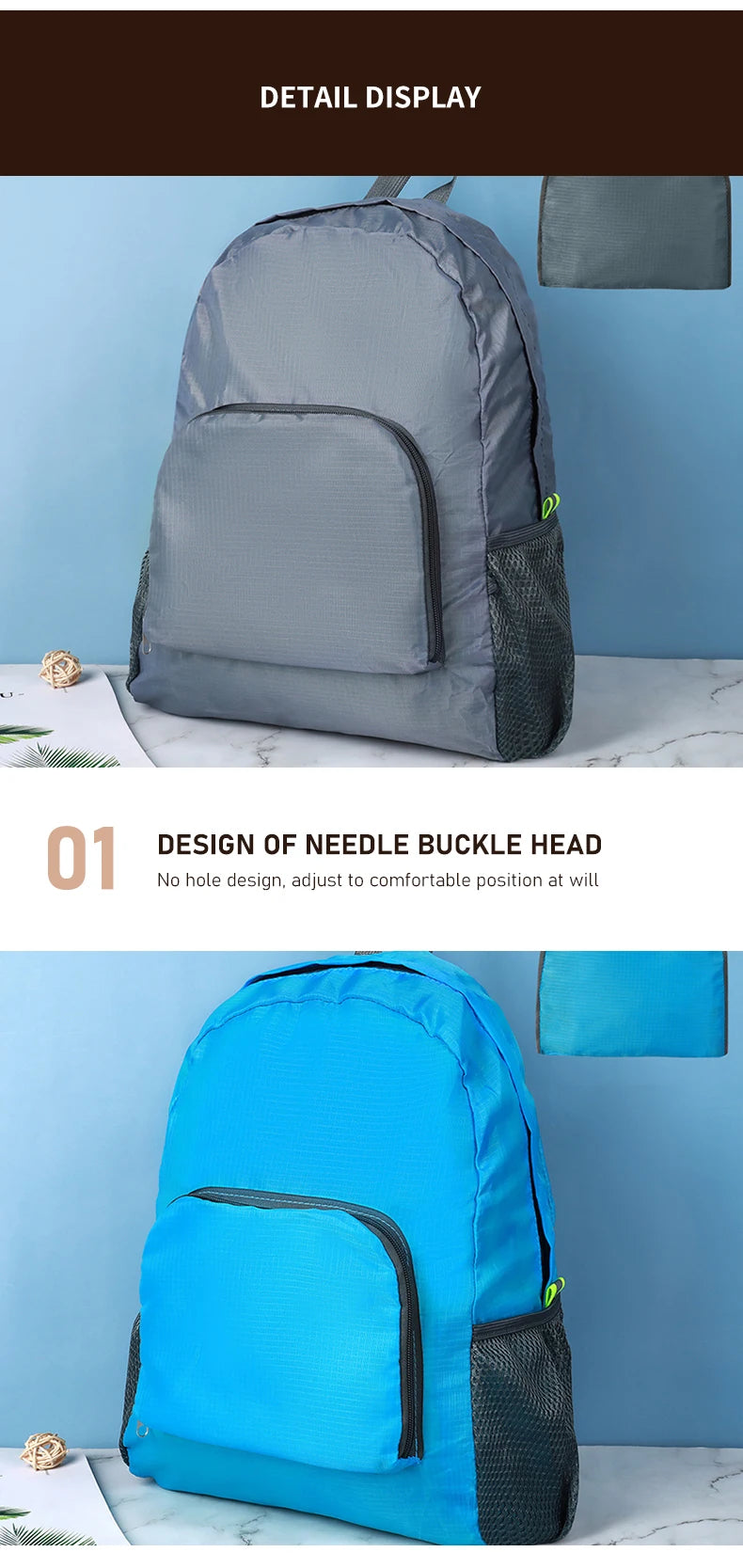 Outdoor Backpack Leisure Large Capacity Lightweight Water Proof Foldable Backpack Outdoor Travel Book Bag