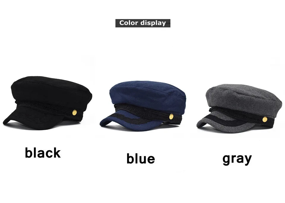 Winter Hats For Women Winter Cap Wool Hat Female Button Baseball Cap Sun Visor Hat Gorras Casquette Black Fall Boina Bone
