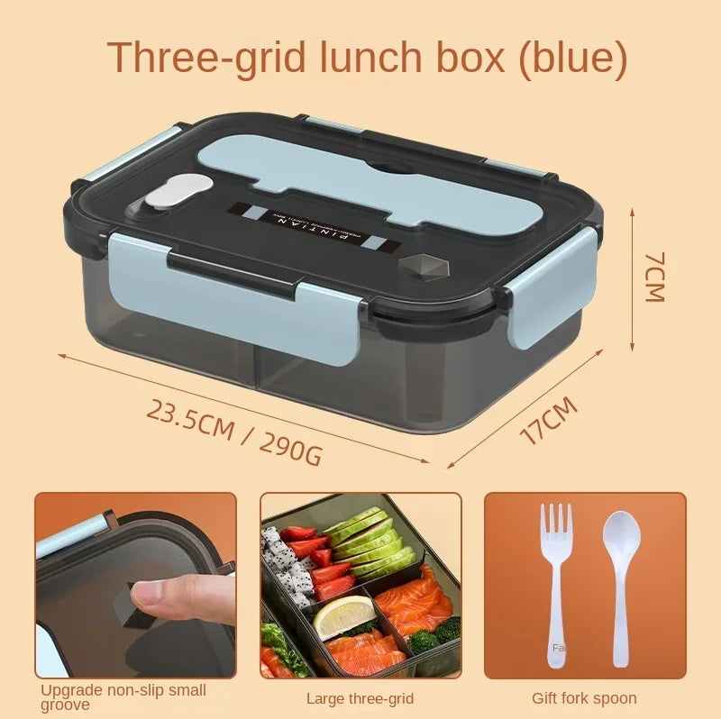 Transparent Lunch Box for Kids Food Storage Container with Lids Leak-Proof Microwave Food Warmer Snacks Bento Box Japanese Style