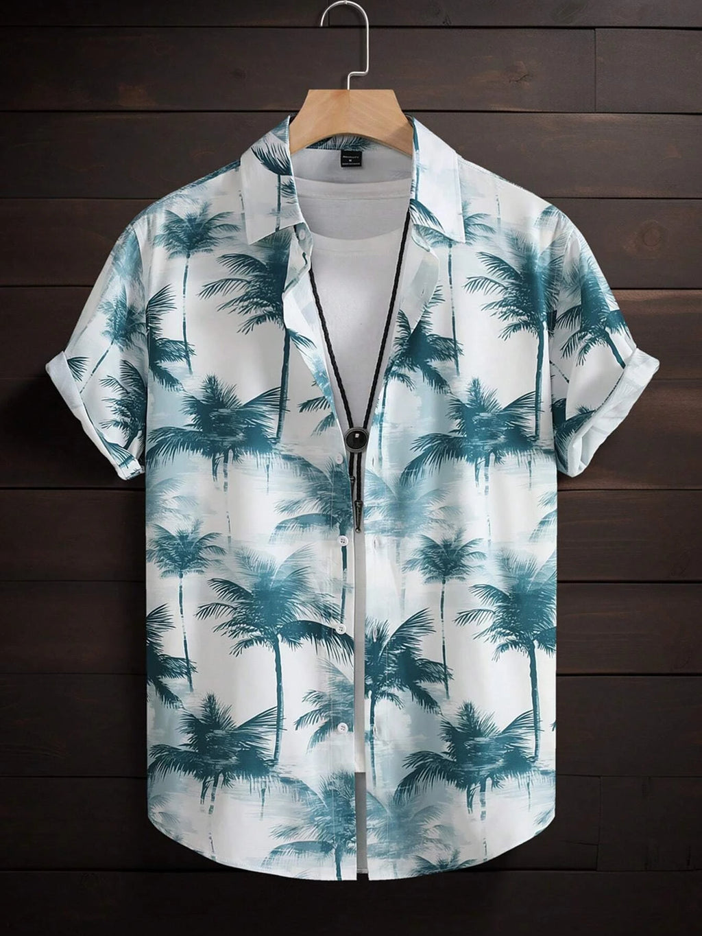 Men's Hawaiian Botanical Flower Print Men's and Women's Short-Sleeve Shirts Men's Lapel Seaside Button-Down Casual Men's Shirts