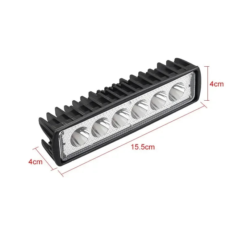 18w 6 LED Car Work Light High Bright Spotlight Universal Offroad Automobile Truck Driving Fog Headlights DRL Driving Lamp 12V