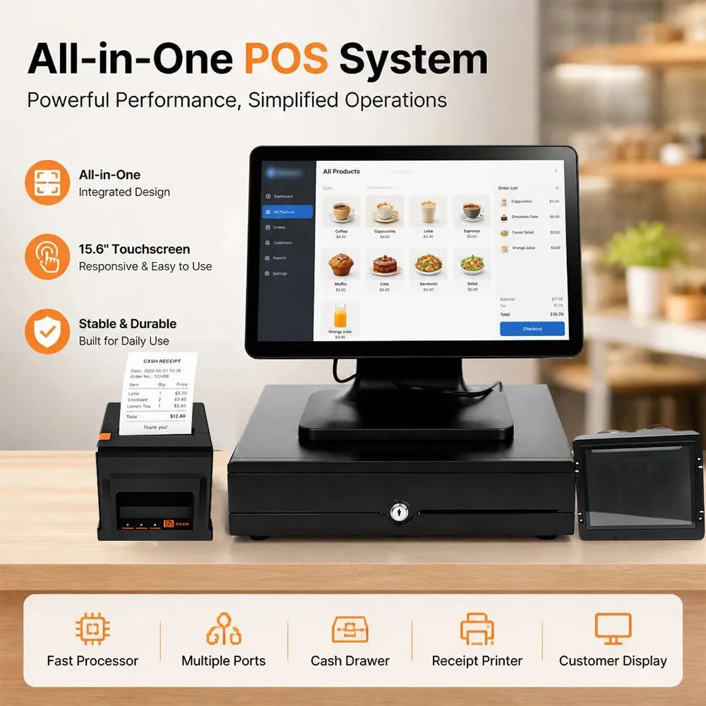 New Design YJ-T3 I5 CPU 8G RAM 256G SSD Touch Dual Screen Cash Register Pos Systems Pos Machine Point Of Sale