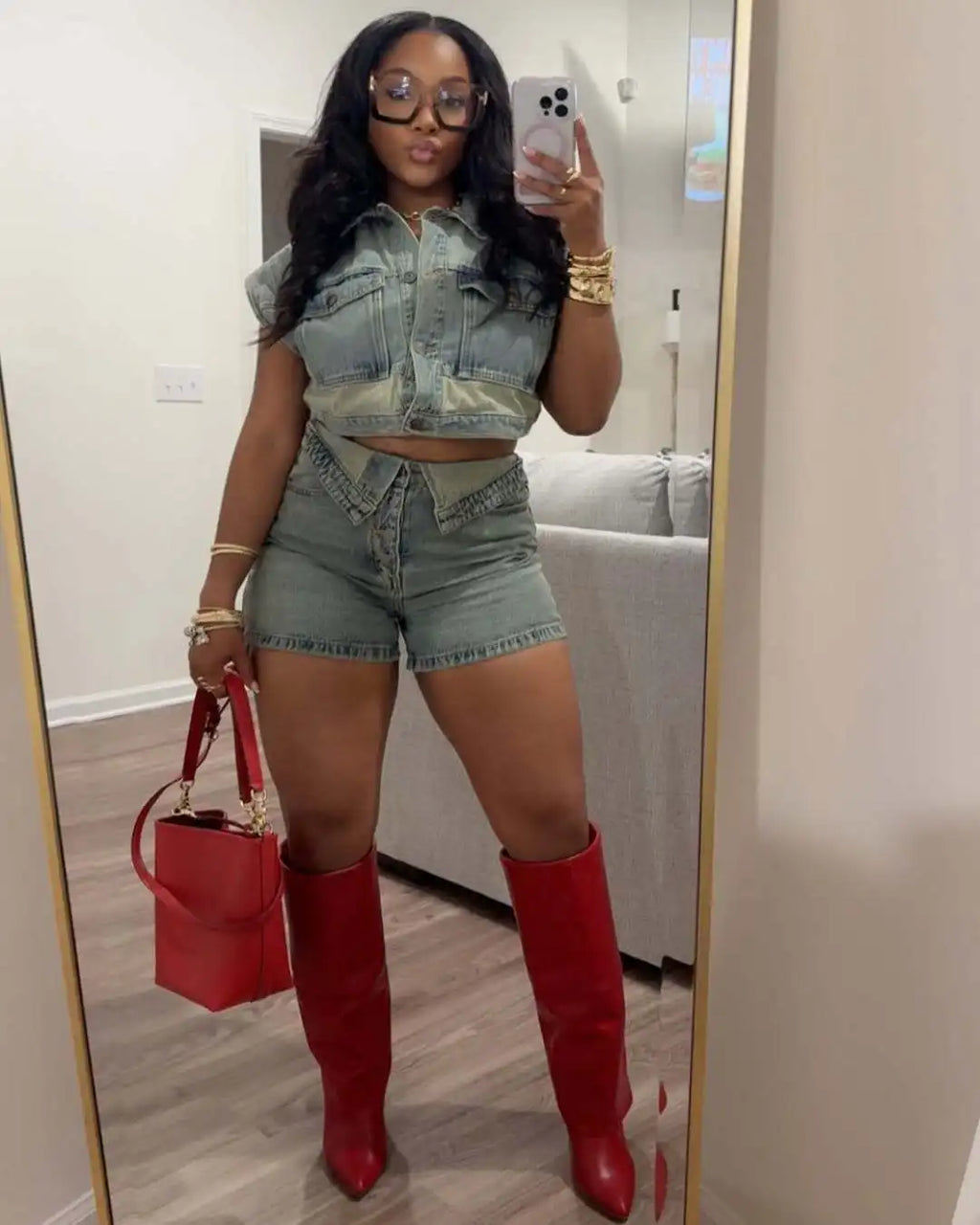 Shorts Sets Women Denim 2 Piece Suit Top Jeans Ensemble Summer 2025 Single Breasted Turn Down Collar Short Pants Vintage Outfits