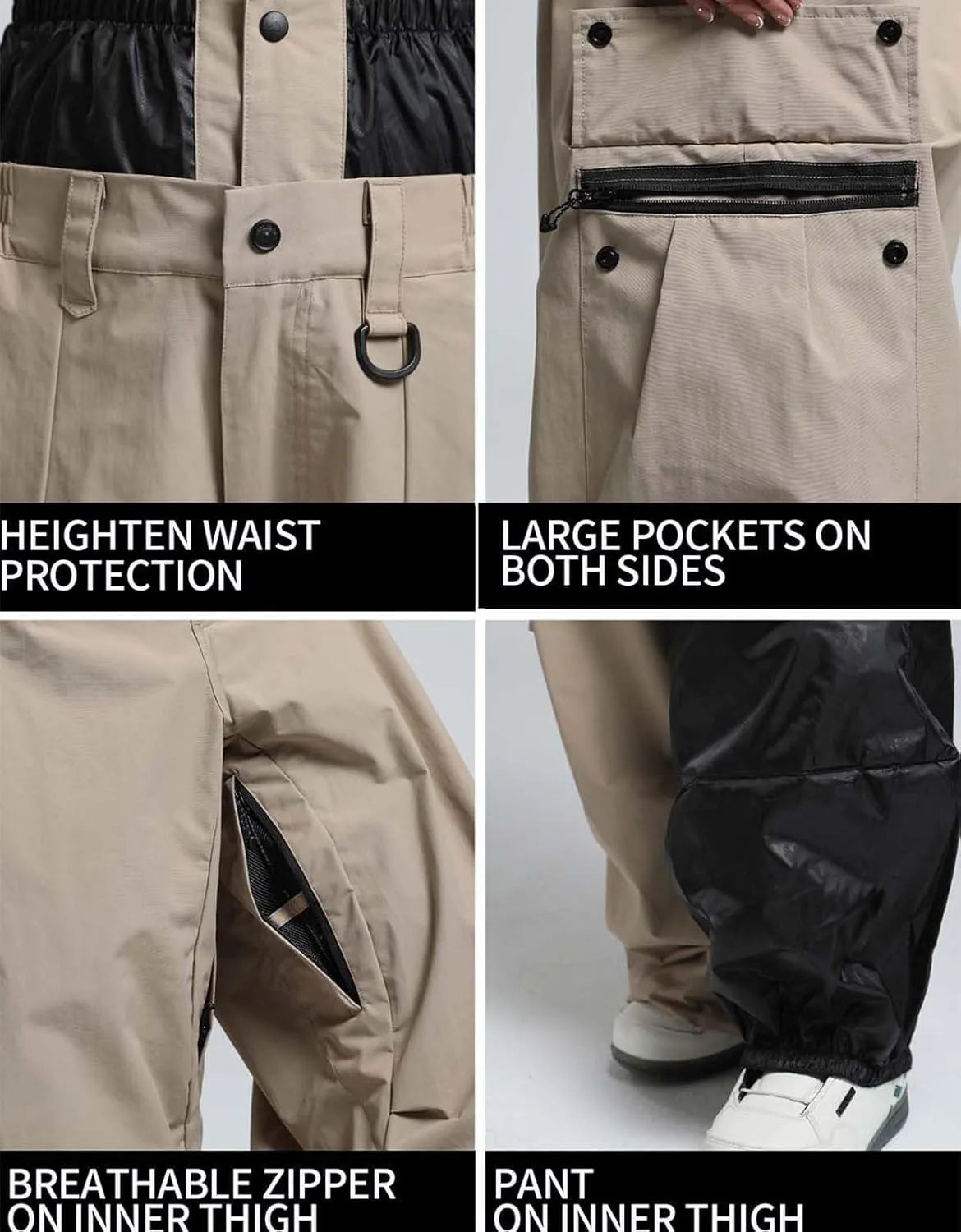 GSOU SNOW 2025 Loose Skiing Pants Snowboard Sport Trousers Outdoor Waterproof Windproof Ski Wear Winter Warm Female Ski Britches