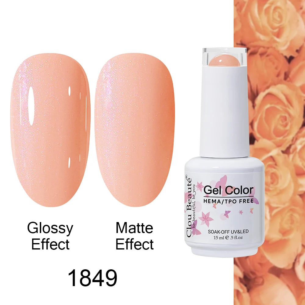 Clou Beaute HEMA TPO FREE Caramel Brown Wine Red Coffee Gel Nail Polish High Pigment Autumn Nail Art Full Coverage UV Varnish