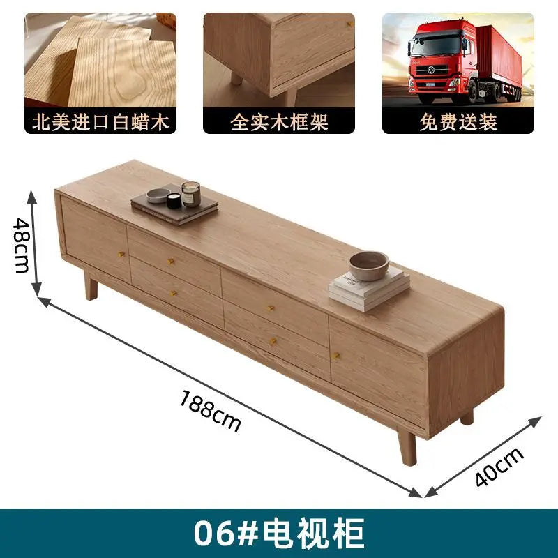 SA-12 Log Color Ash Wood Sofa All Solid Wood Sofa Combination Household Wooden Furniture