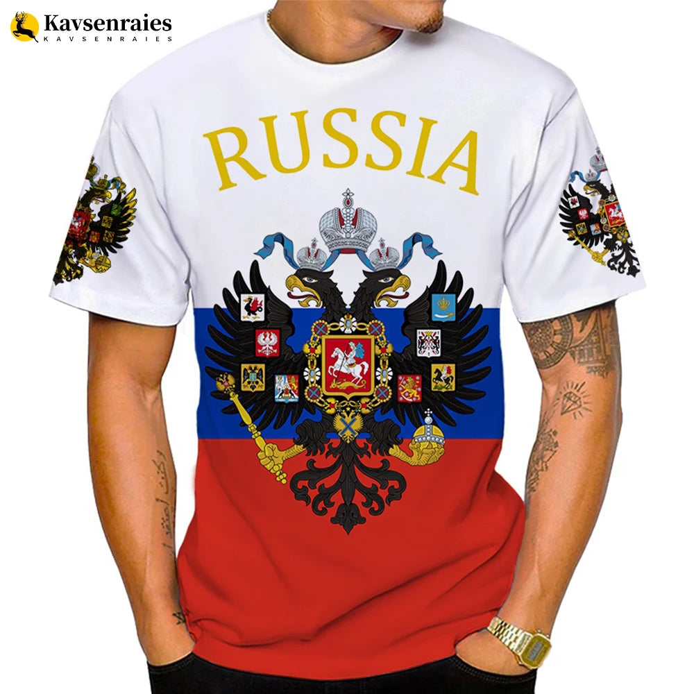 2022 Russia Flag 3D T-shirt Russia Bear CCCP Printed Harajuku Streetwear Oversized T Shirt Men Women Fashion Casual Cool Tops