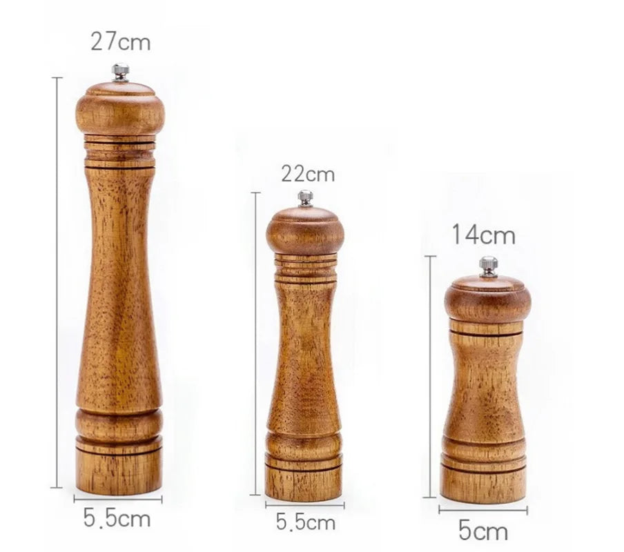 Wood Pepper Grinder,  Salt Mill Pepper Grinder, Salt Shakers with Adjustable Ceramic Rotor Wood Pepper Grinder for Your Kitchen