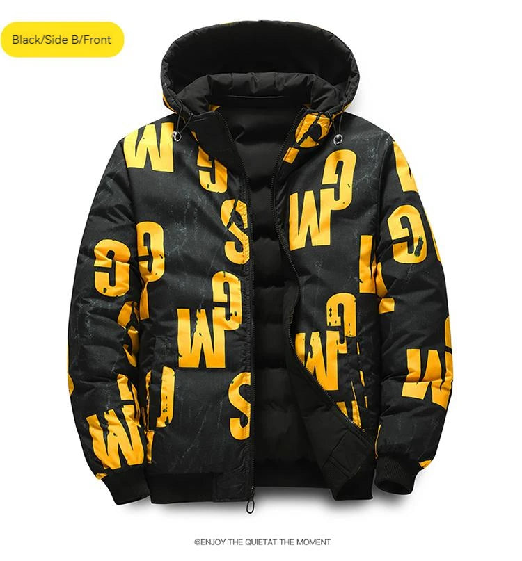 Ueteey Winter Warm Cotton Jacket Men 2023 Windproof Padded Thick Hooded Parkas Down Jakcets Casual Outdoor Mens Coat Streetwear