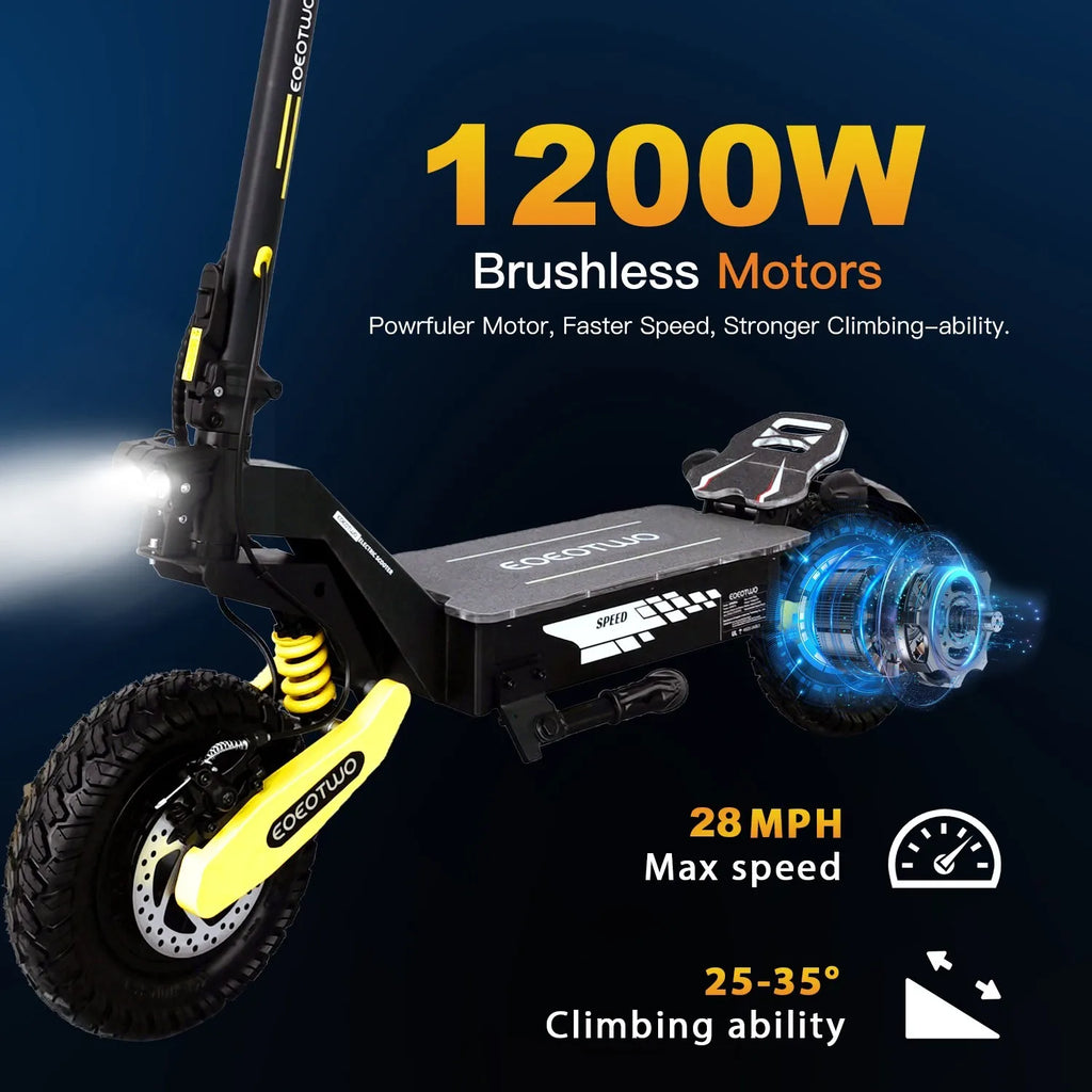 1200W Electric Scooter for Adult 48V13AH 28MPH 11'' Off-road Commuting E-Scooter