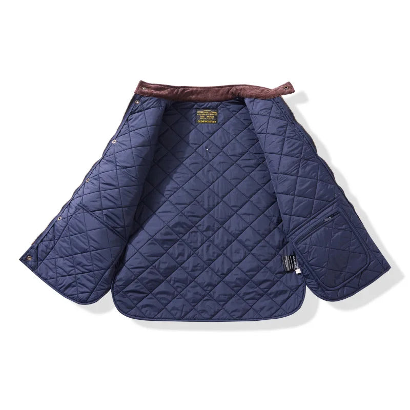 New corduroy thick plus cotton quilted vest for men for autumn and winter