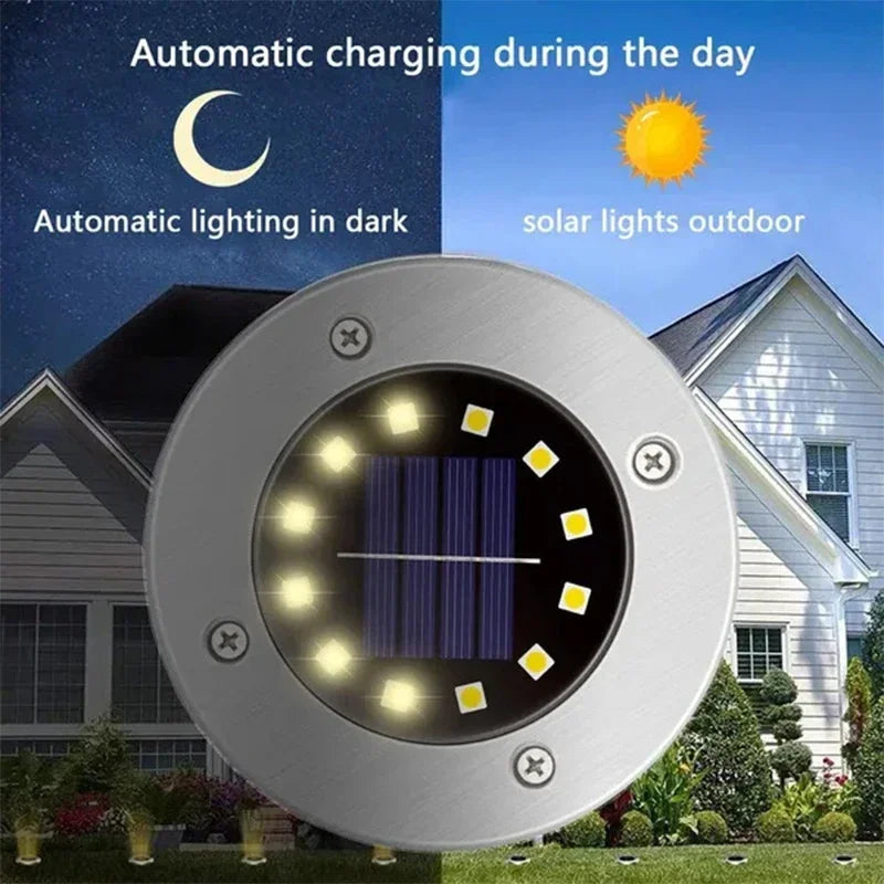 1/4/8Pack Solar Lights Outdoor 8/20LEDs Disk Underground Lamp Spotlight Buried Solar Light for Home Garden Lawn Yard Decoration