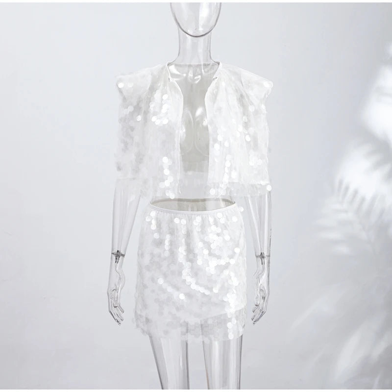 Sexy Lace Sequined Patchwork Dress Women Solid Sling Hollow Out Female Mini Dresses 2026 Summer Autumn Beach Fashion Lady Robe