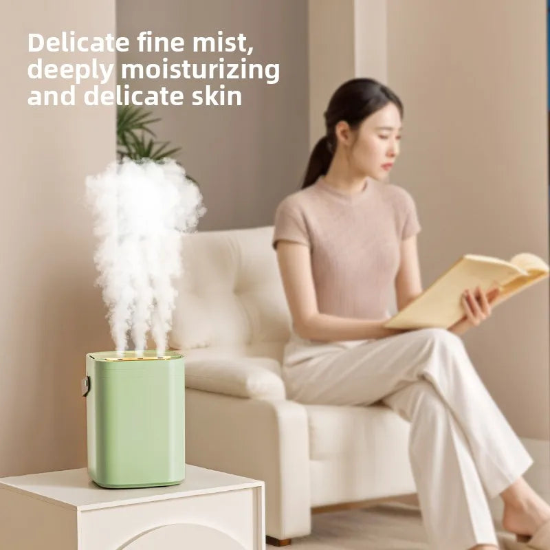 1.8L Large Capacity USB Three Nozzle Humidifier Household Air Humidifier with Aromatherapy Diffuser LED Night Light Spray Functi