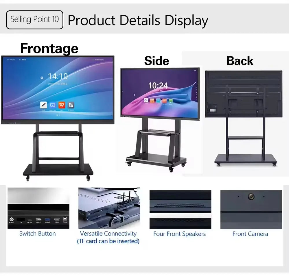 55 65 75 86 98 Inch Led Display Meeting Room Electronic Digital Interactive Smart Whiteboard Smart Board Interactive Whiteboard