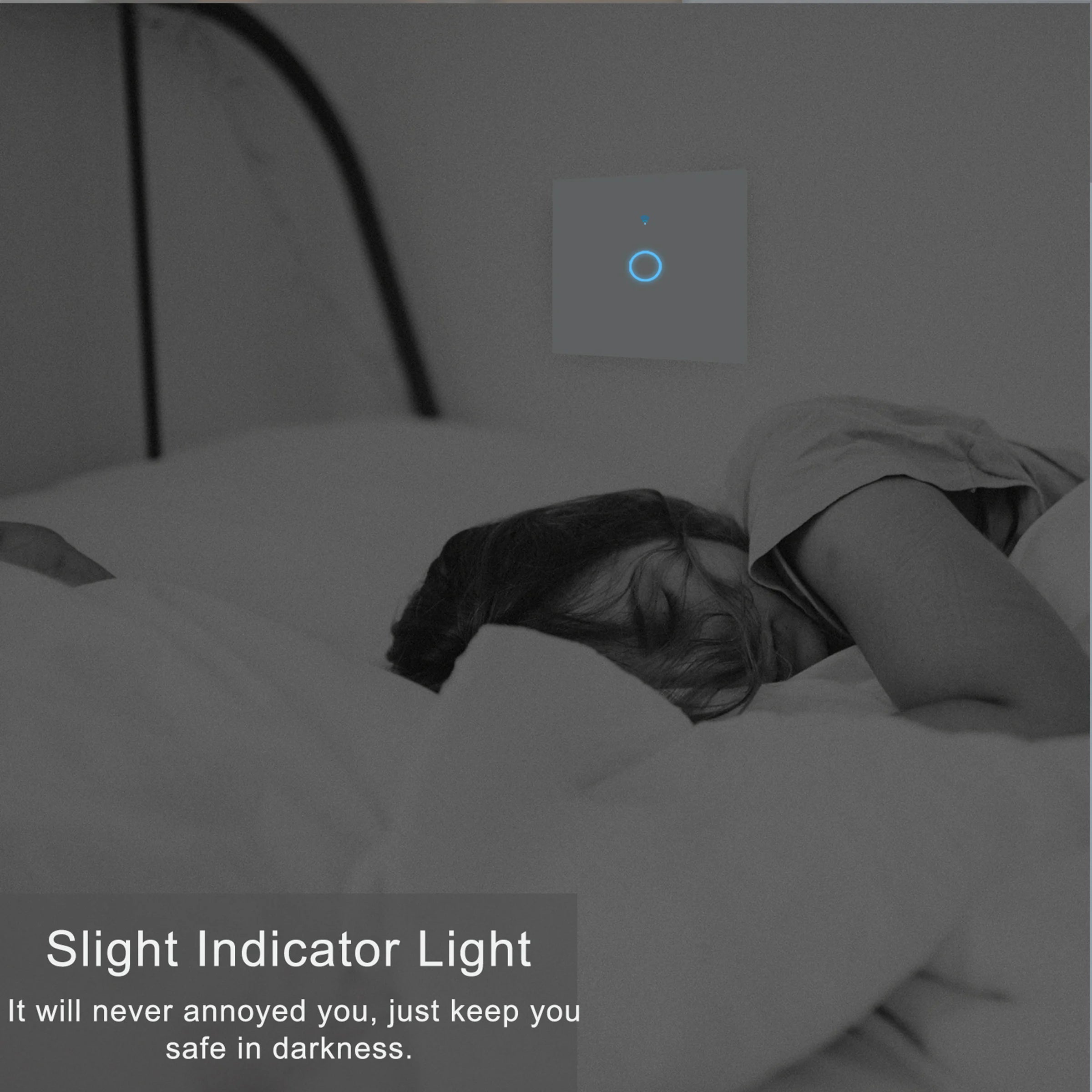 Wifi Smart Light Switch EU 1/2/3Gang Touch Light Switch No Neutral Wire Wall Light Switches Works with Tuya Smart Life App Alexa