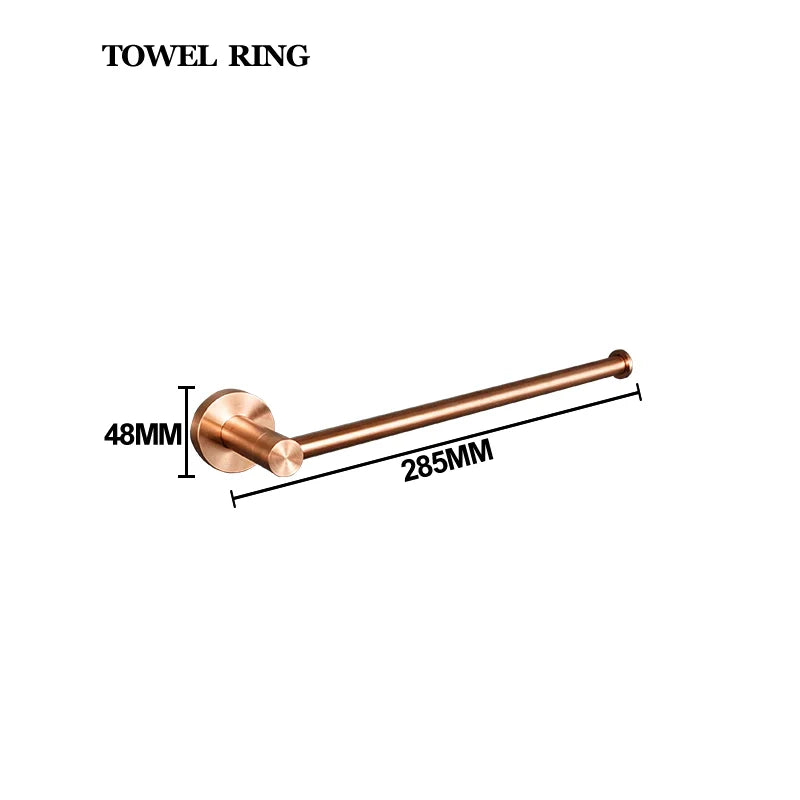 High-quality Brushed Rose Gold 304Stainless Steel Beautiful Wall Hook Toilet Paper Holder Towel Bar Bathroom Accessories