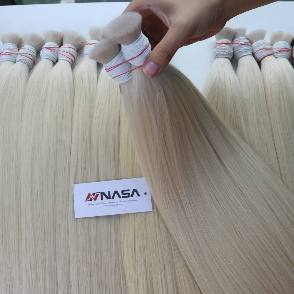 Premium 100g Vietnamese Virgin 100% Human Bulk Natural Straight Texture Super Double Drawn Machine Double Weft Express Shipping