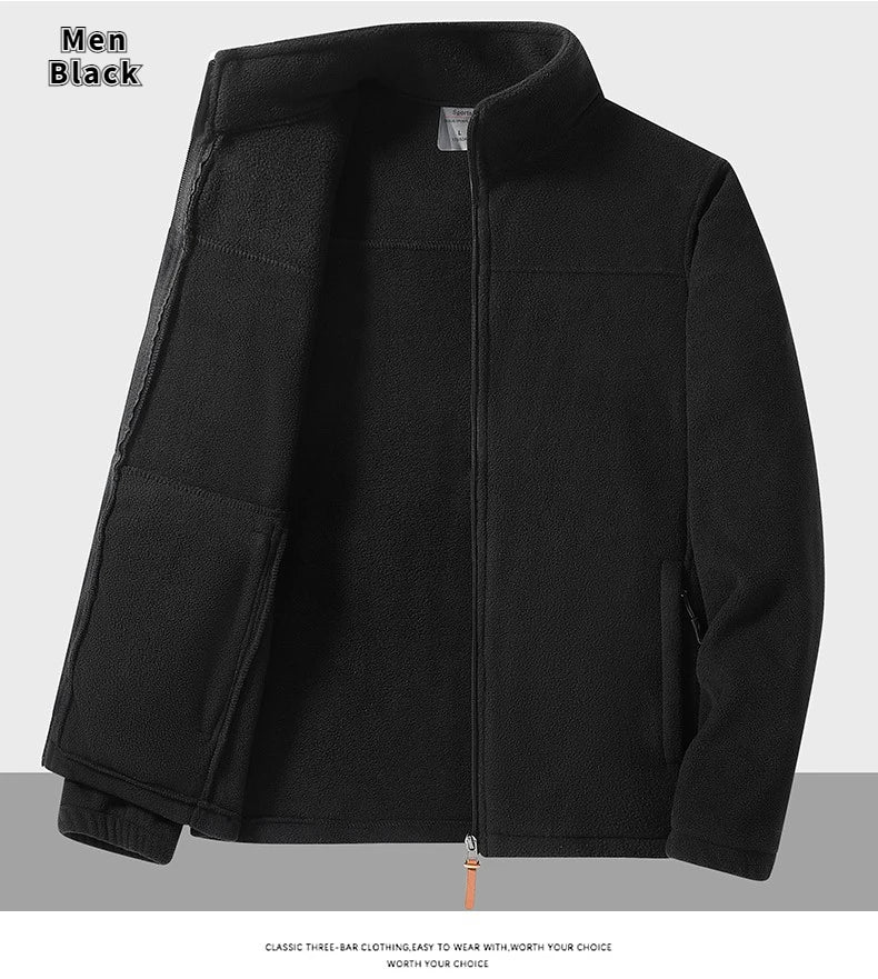 Winter Fleece Jacket Men Warm Full Zipper Jackets Couple Fleece Hiking Coat Outdoor Tactical Windproof Mens Jacket Plus Size 9XL