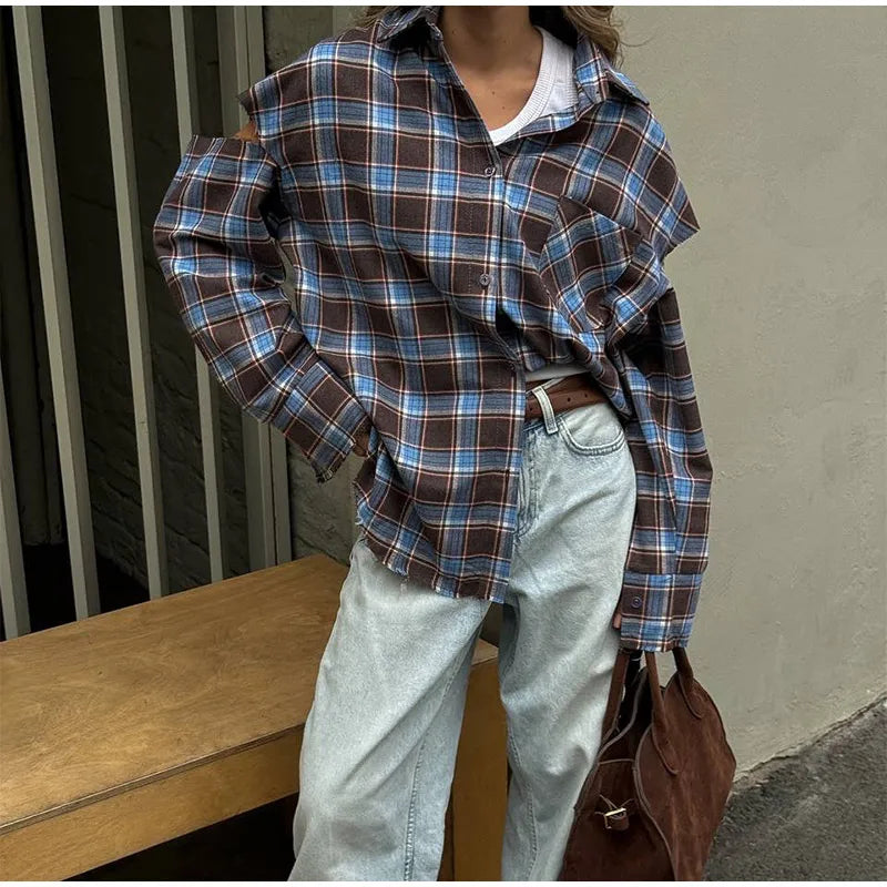 Chic Green Plaid Print Loose Pants Women Casual High Waist Straight Wide Leg Trousers Party Daily Classic Attire 2026 Spring