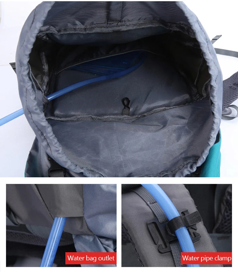 65L Climbing Backpack Large Capacity Outdoor Camping Sports Women Men Waterproof Travel Nature Hike Mountaineering Trekking Bag
