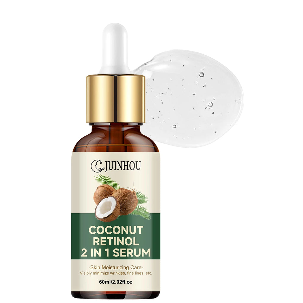 JUINHOU Natural Coconut Oil Face Serum Hydrating Moisturizer Skin Reduce Dryness Gentle Daily Skin Care Serum For All Skin Types