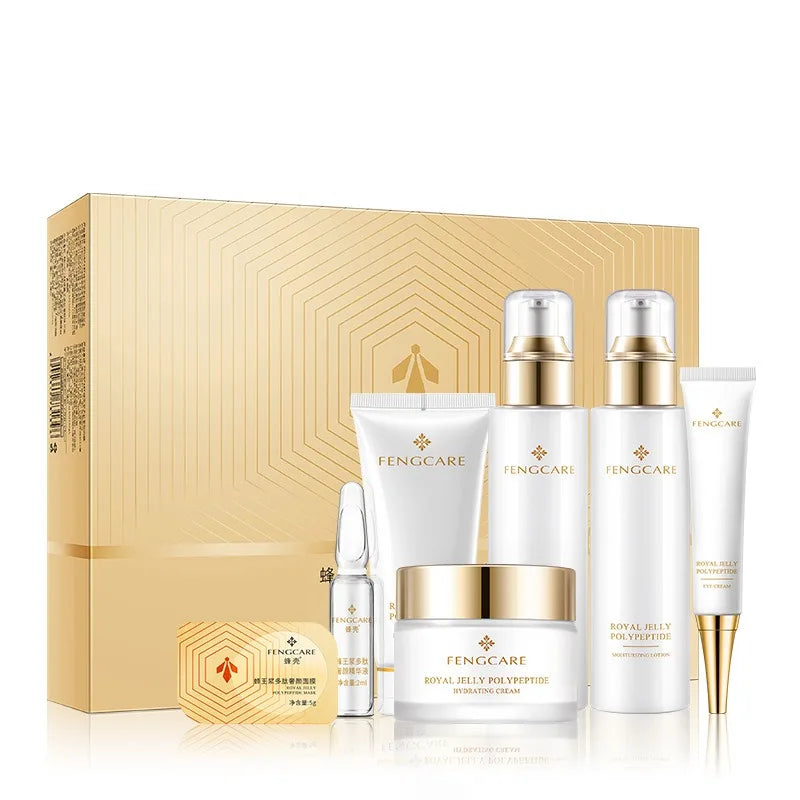 Royal Jelly Moisturizing and Anti-Wrinkle Set Reduces Fine Lines Repairs Skin Hydrates Brightens Anti-Aging Firming Skin care