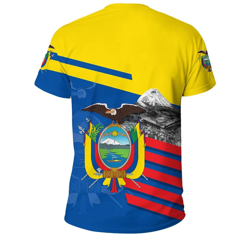 Ecuador Flag 3D Printed T-Shirt Men Women Sportswear Tee Shirts Crew Neck Short Sleeves Kids Summer Casual Street Loose T Shirt